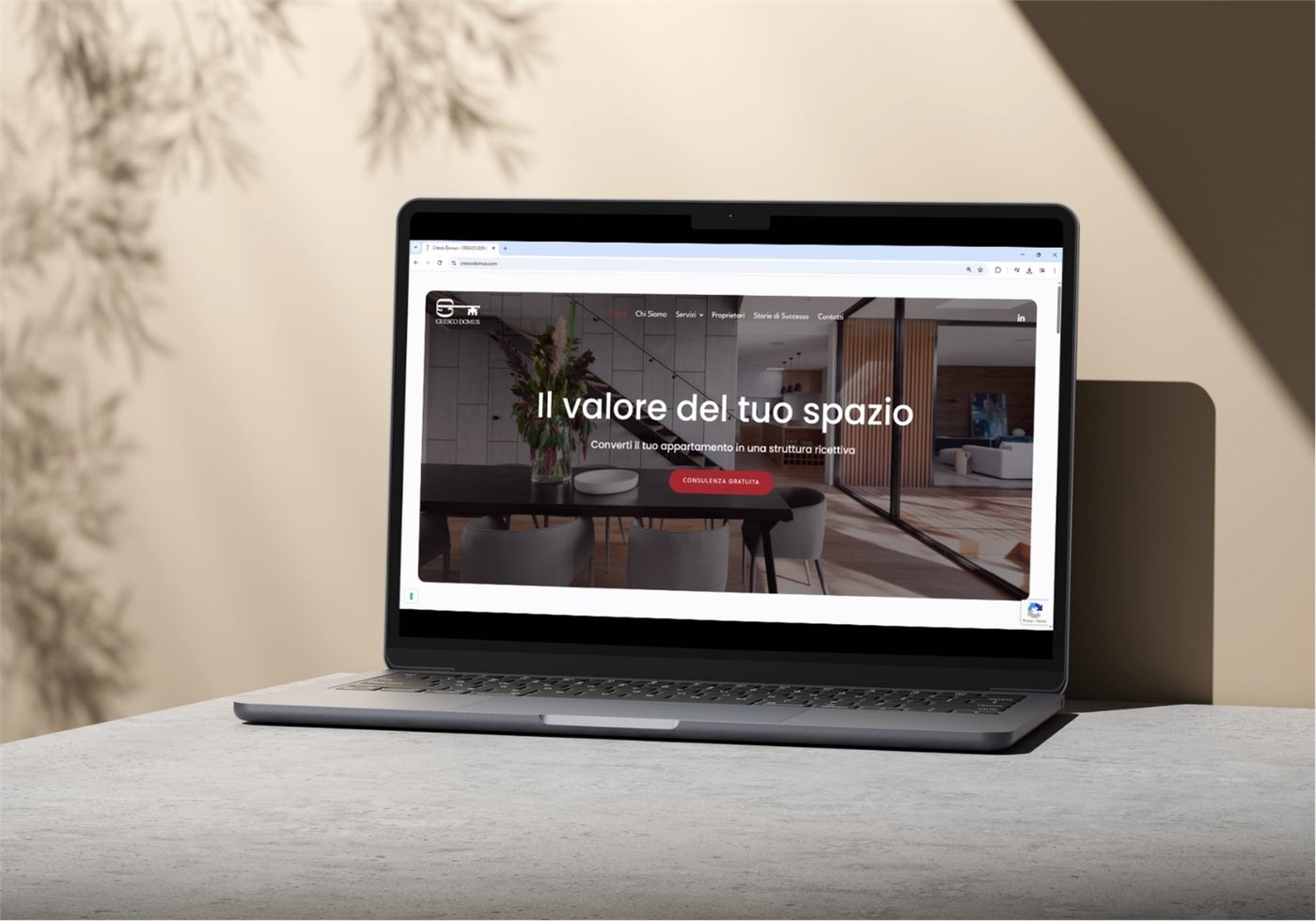 Sito web Cresco Domus su portatile